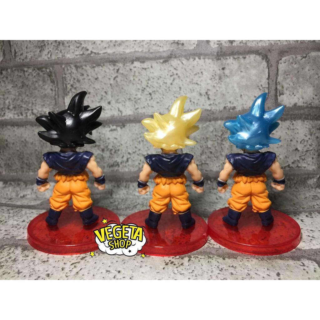 Mô hình Dragon Ball - Set 3 mô hình SonGoku Goku SSJ Blue - WCF - Cao 7cm