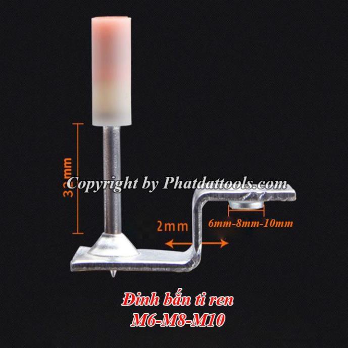 Tắc kê nổ treo ti M6-M8-M10 cho máy bắn ti trần-Hộp 100 cái-Hàng cao cấp không xịt