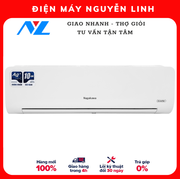 Máy lạnh Nagakawa Inverter 1.5 HP NIS-C12R2H10 - Hàng Chính Hãng - Chỉ Giao Hồ Chí Minh