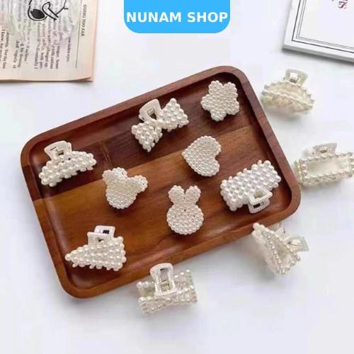 Set 3 kẹp càng cua ngọc trắng nhỏ xinh xắn cute Hàn Quốc Nunam shop