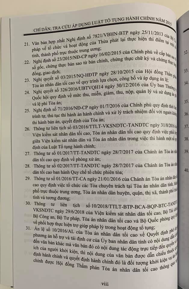 Chỉ dẫn tra cứu áp dụng Luật tố tụng hành chính năm 2015