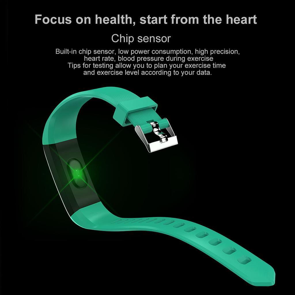 2x115 Plus Smart Watch Bracelet Fitness Tracker Heart Rate Monitor Blue