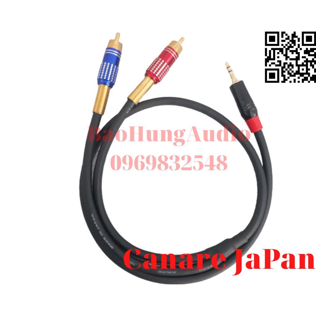 Dây cáp tín hiệu 3.5mm ra 2 đầu av, rca, bông sen