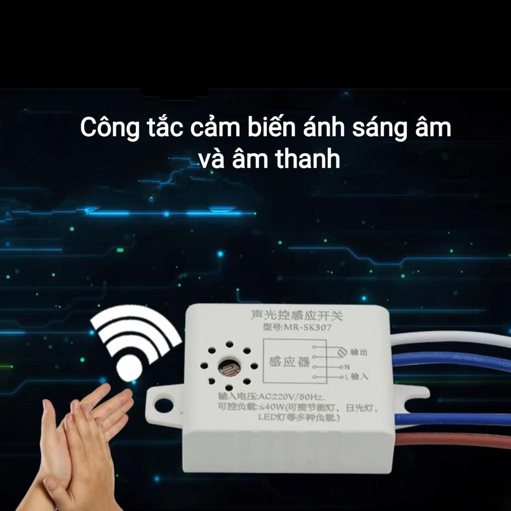 Công tắc cảm biến âm thanh và ánh sáng giúp bật/tắt bóng đèn trong nhà, cầu thanh, sân vườn...