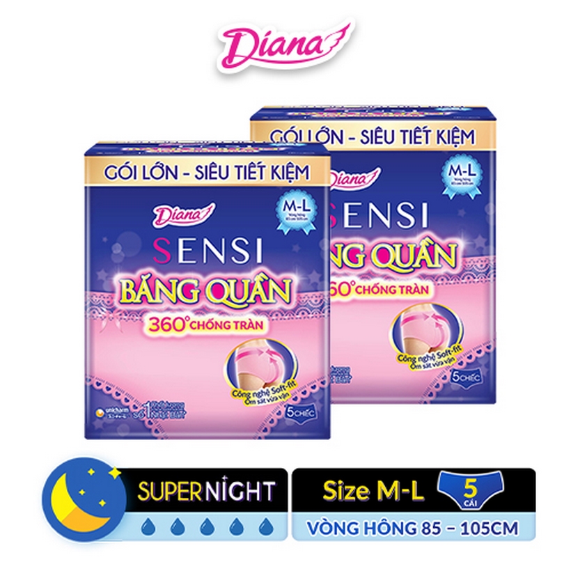 Bộ 2 Diana Sensi Băng quần size M-L (5 miếng/ gói)