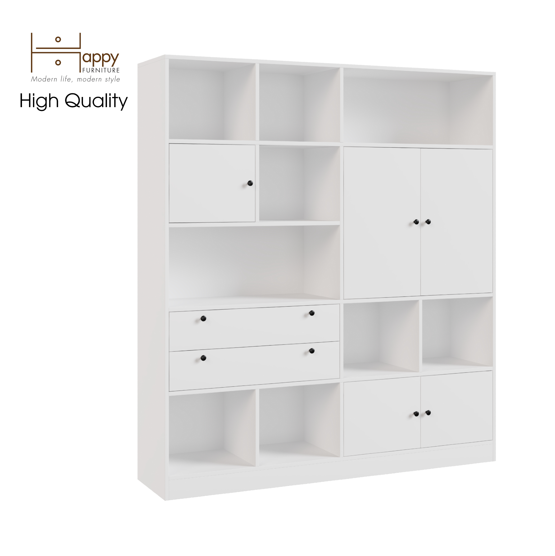 [Happy Home Furniture] CATY , Kệ sách nhiều ngăn - 1m6 x 1m8 ,  160cm x 38cm x 180cm (DxRxC), KSA_026