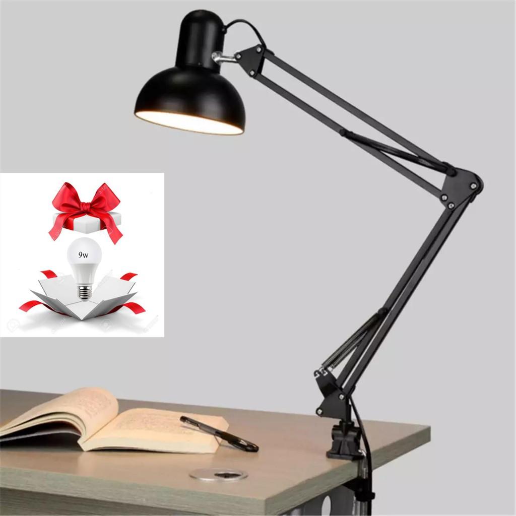 Đèn học, làm việc, đọc sách để bàn kiểu kẹp tặng kèm đế