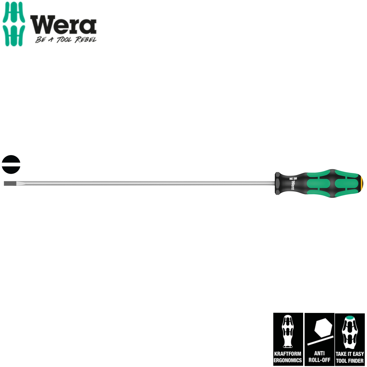 Tua vít dẹp dài 2 cạnh 335 Screwdriver for slotted screws 1,0 x 5,5 x 300 mm dài 300mm Wera 05008060001