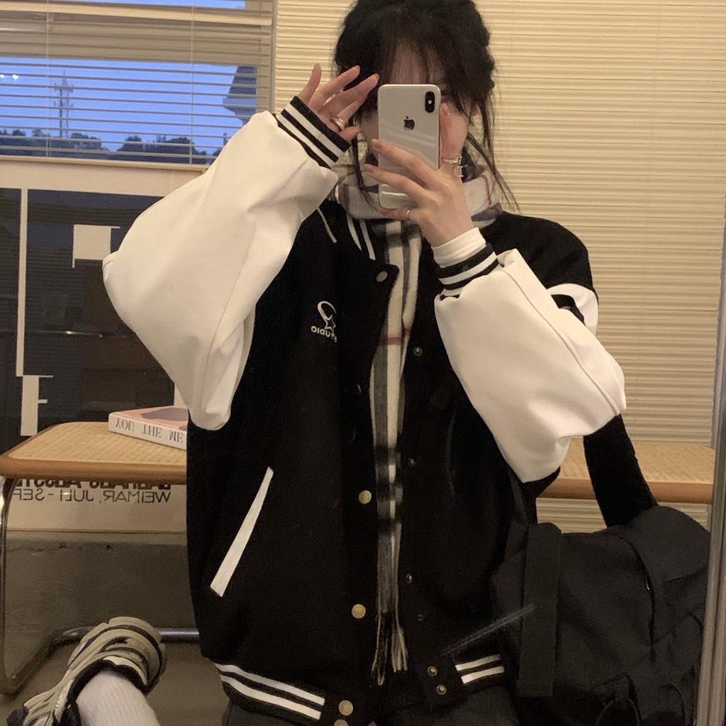 Áo khoác bomber chất dạ lì unisex thêu chữ Mer chất dạ ép 2 lớp dày ulzzang