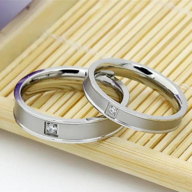 Nhẫn đôi inox đơn giản cao cấp NC123