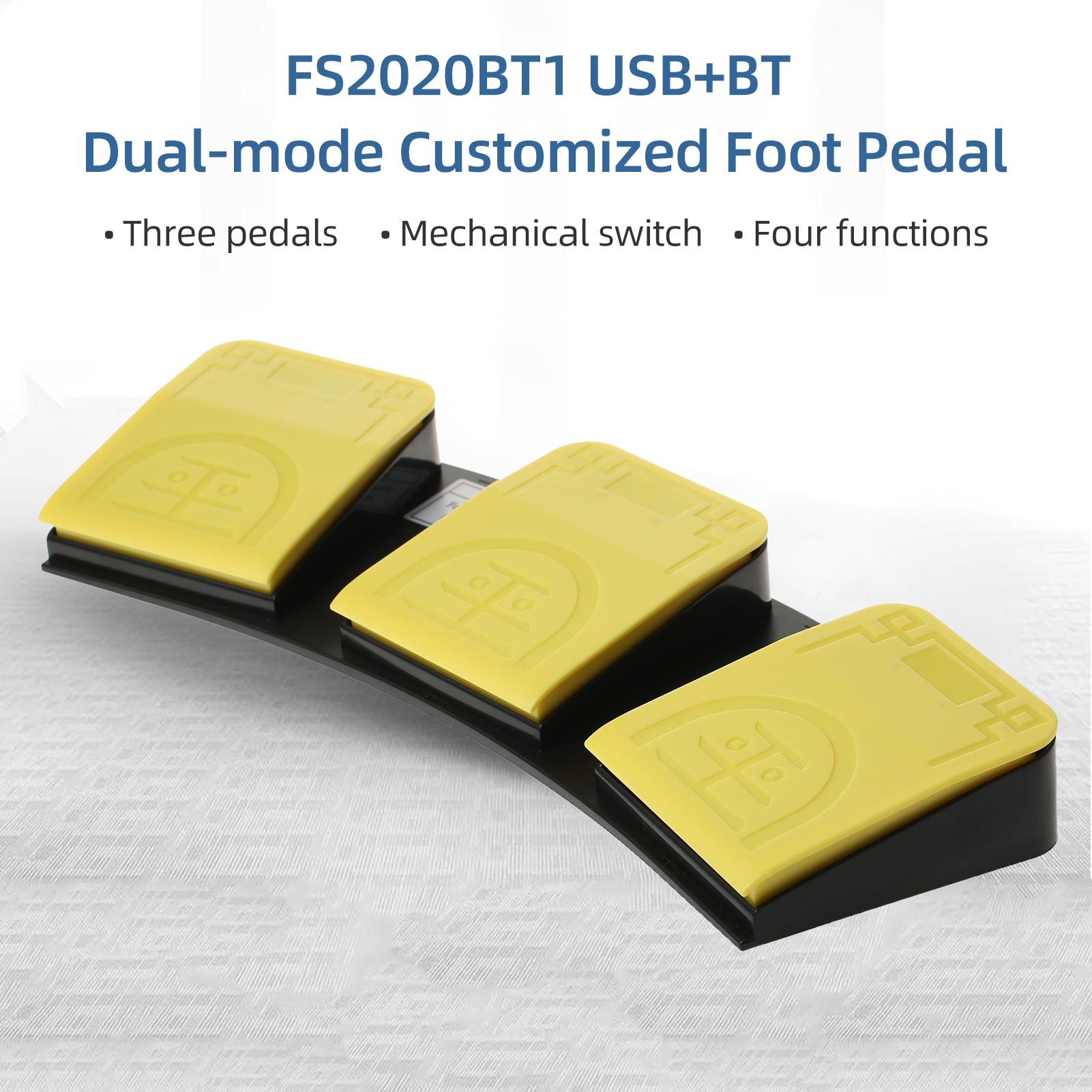 FS2020BT1 Triple Foot Switch Multifunctional Customized Foot Pedal USB+BT Dual-mode Connection Mechanical Switch Wide Application