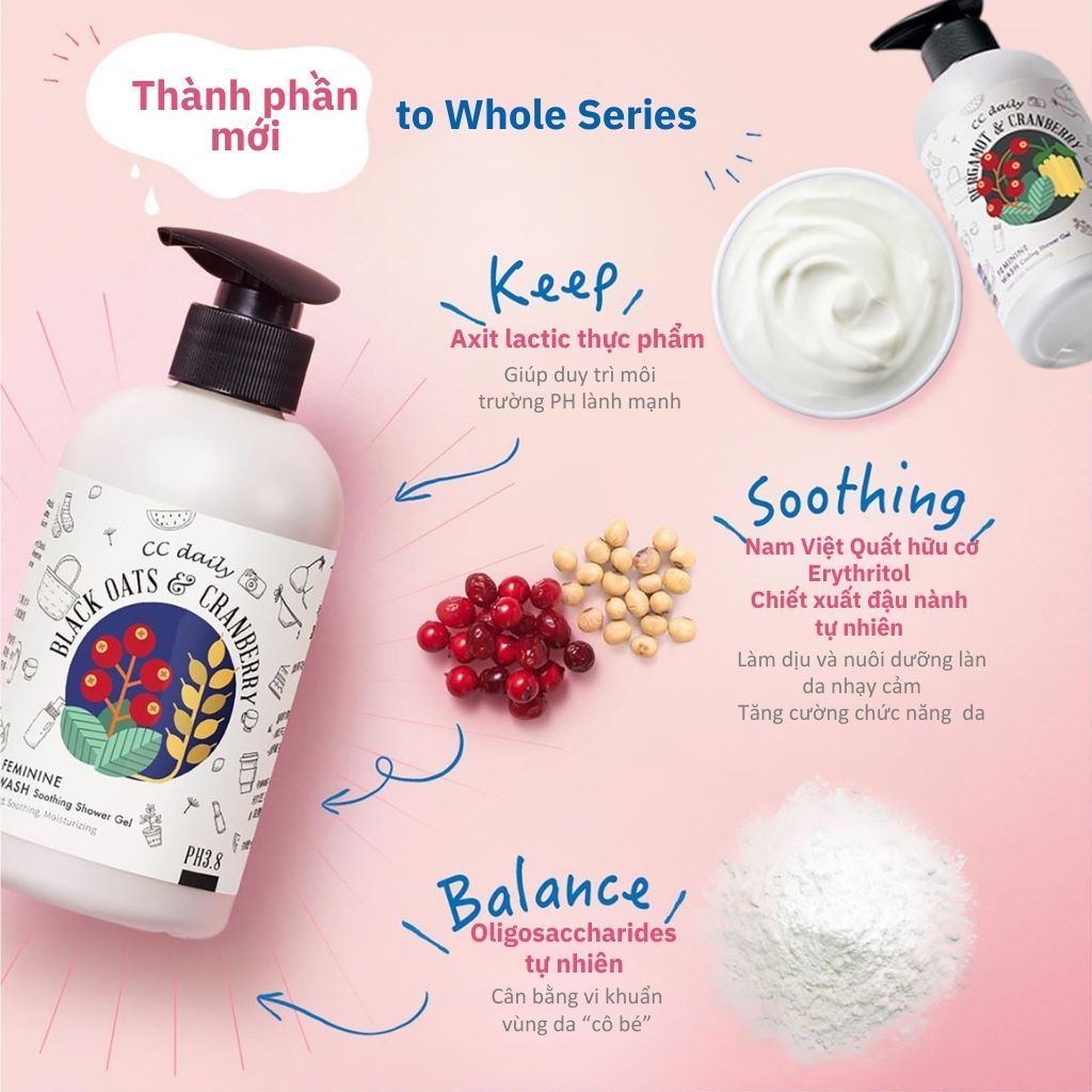 Dung Dịch Vệ Sinh Phụ Nữ CC Daily Feminine Wash Soothing And Calming Shower Gel 330g