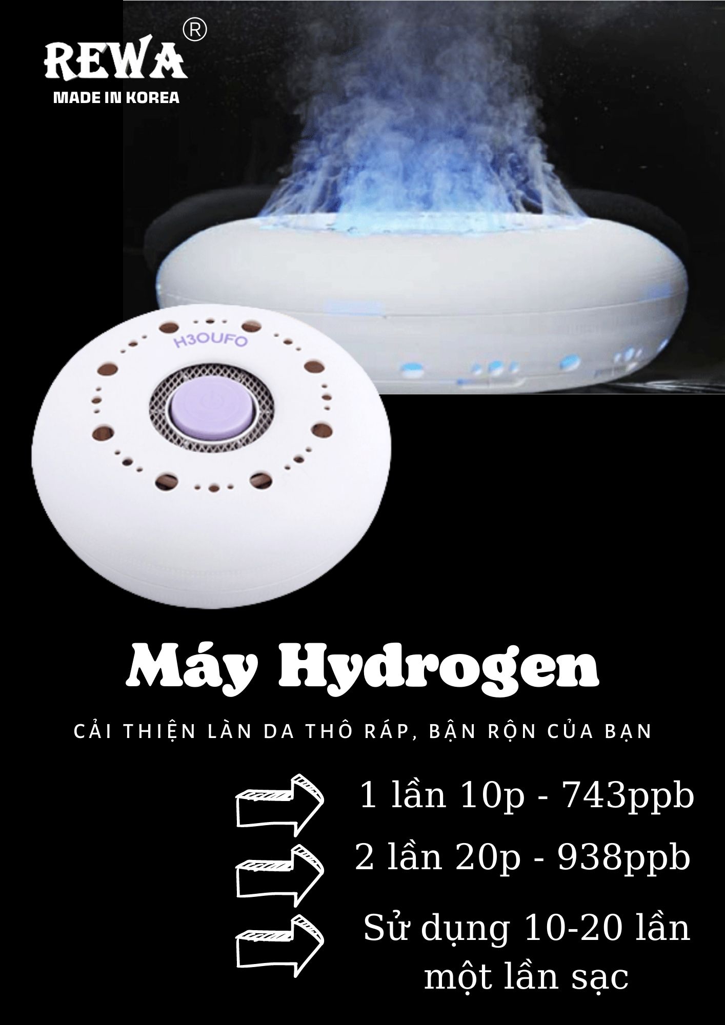 Máy tạo nước Hydrogen dùng tắm và rửa mặt