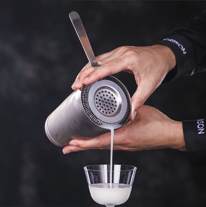 Chặn đá shaker cán gập inox - Strainer cocktail cán gập