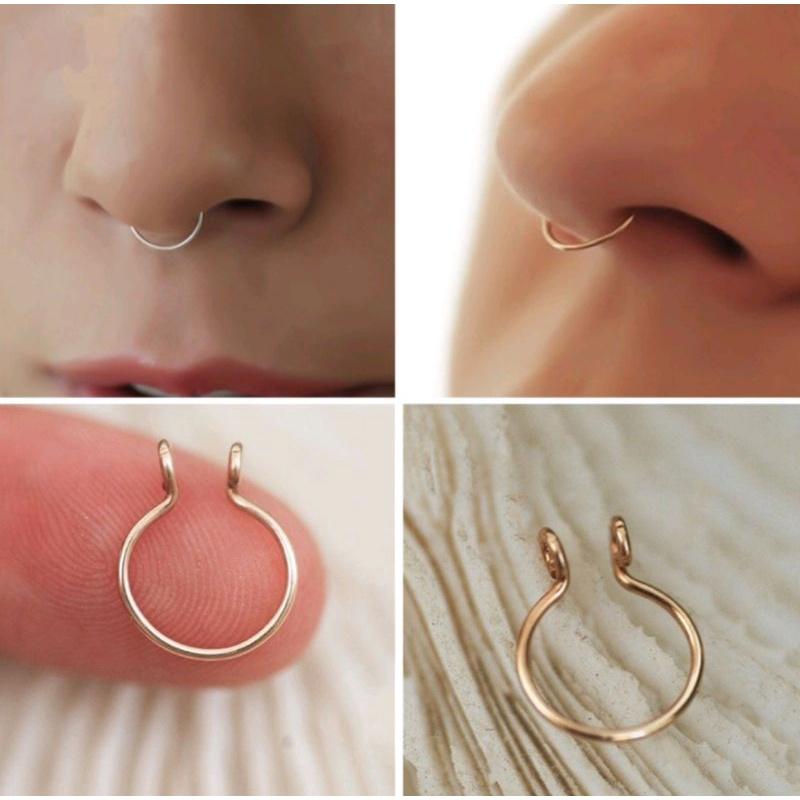 Khuyên vòng mũi đeo giả Septum - Khuyên kẹp không cần lỗ - 8mm - 69STORE