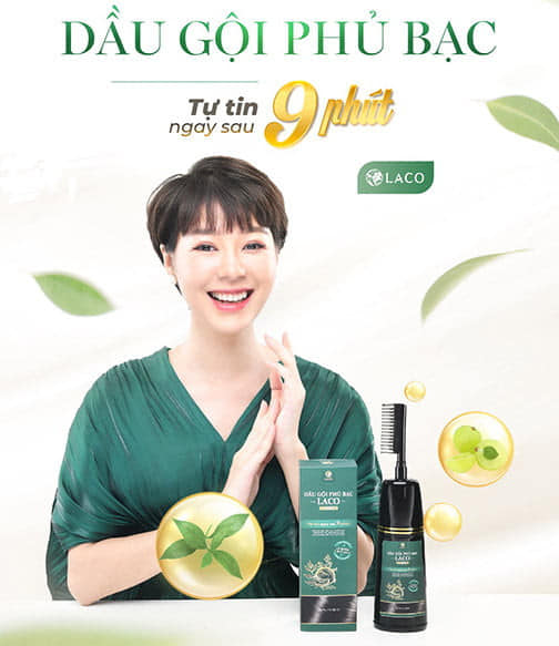 Dầu Gội Phủ Bạc LACO Black Hair, Nhuộm Tóc Đen Thảo Dược Chỉ Sau 9 Phút, Nhuộm Tại Nhà An Toàn 200ml
