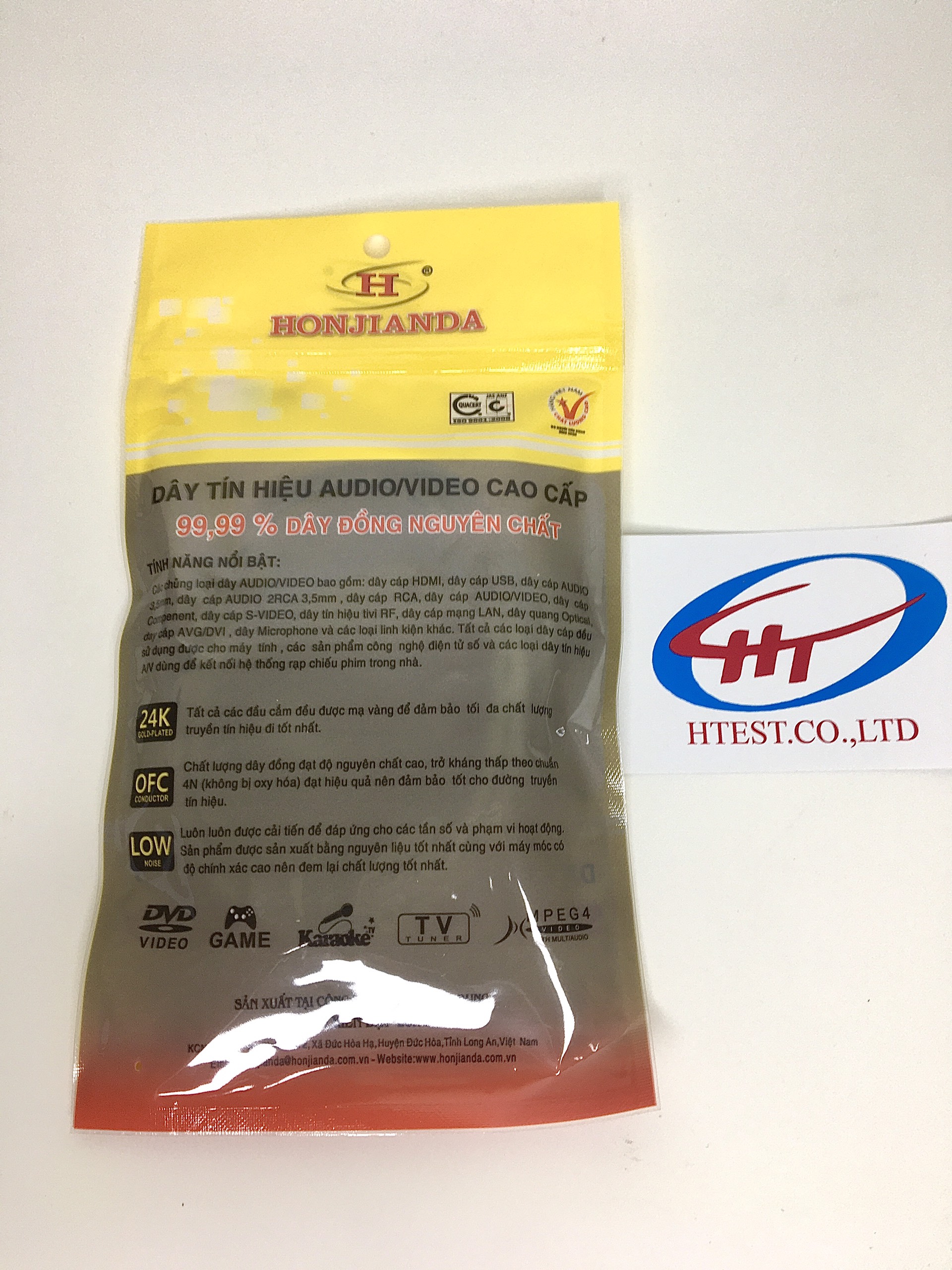 Dây loa 1 đầu 3.5 ra 2 av , Hàng Chính Hãng.