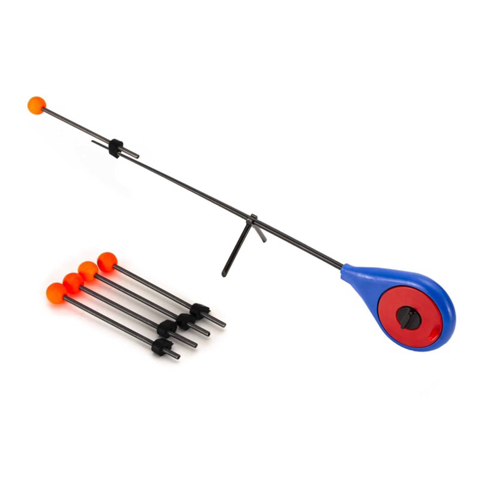 5Pcs Ice Fishing Rod Top Tip Auxiliary Threading Durable Portable Easy Using Red Ball Spring for Fishing Lakes Reservoirs Pond Winter