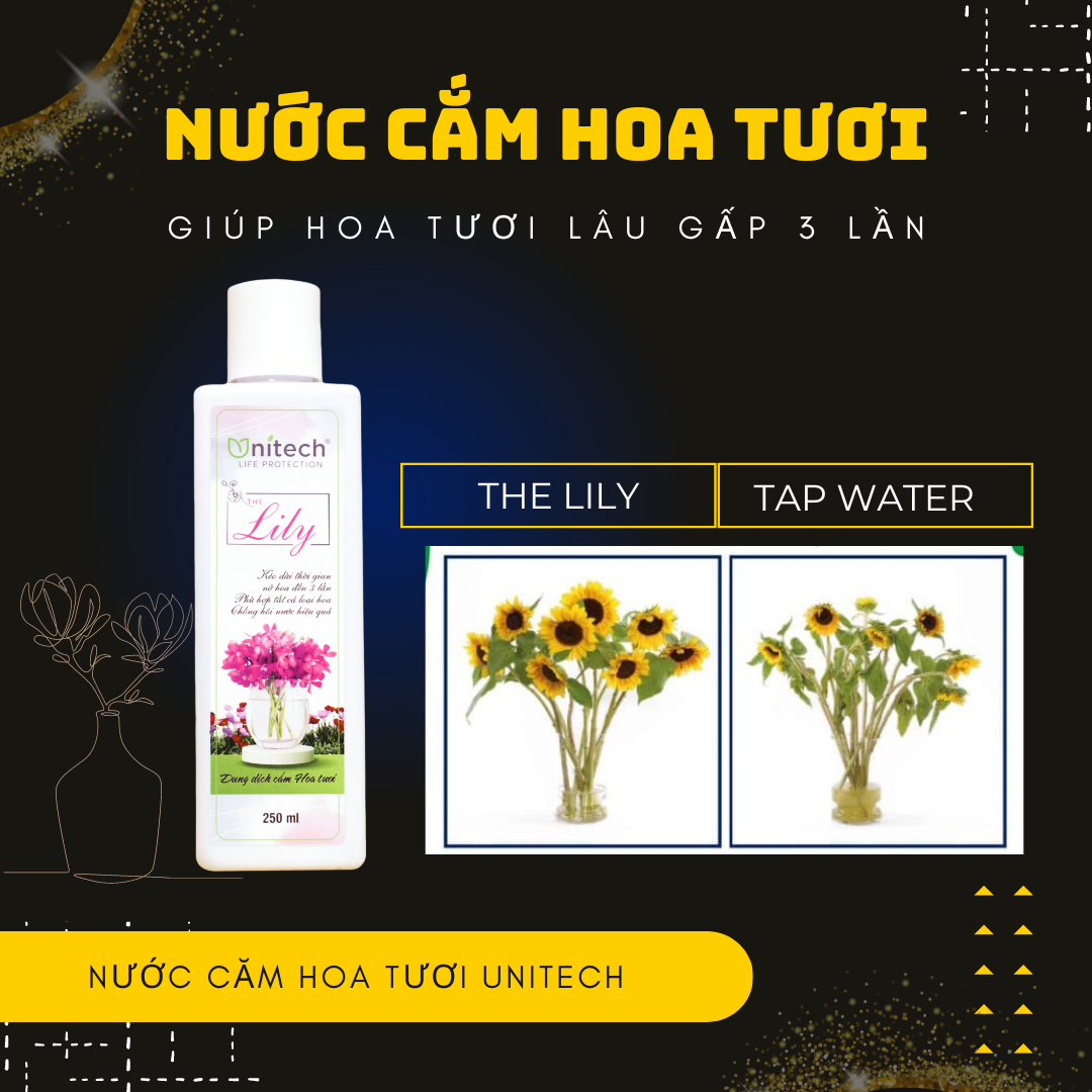 NƯỚC CẮM HOA TƯƠI LÂU CÔNG NGHỆ NANO BẠC UNITECH | NƯỚC KHÔNG BỊ HÔI - HOA NỞ ĐẸP