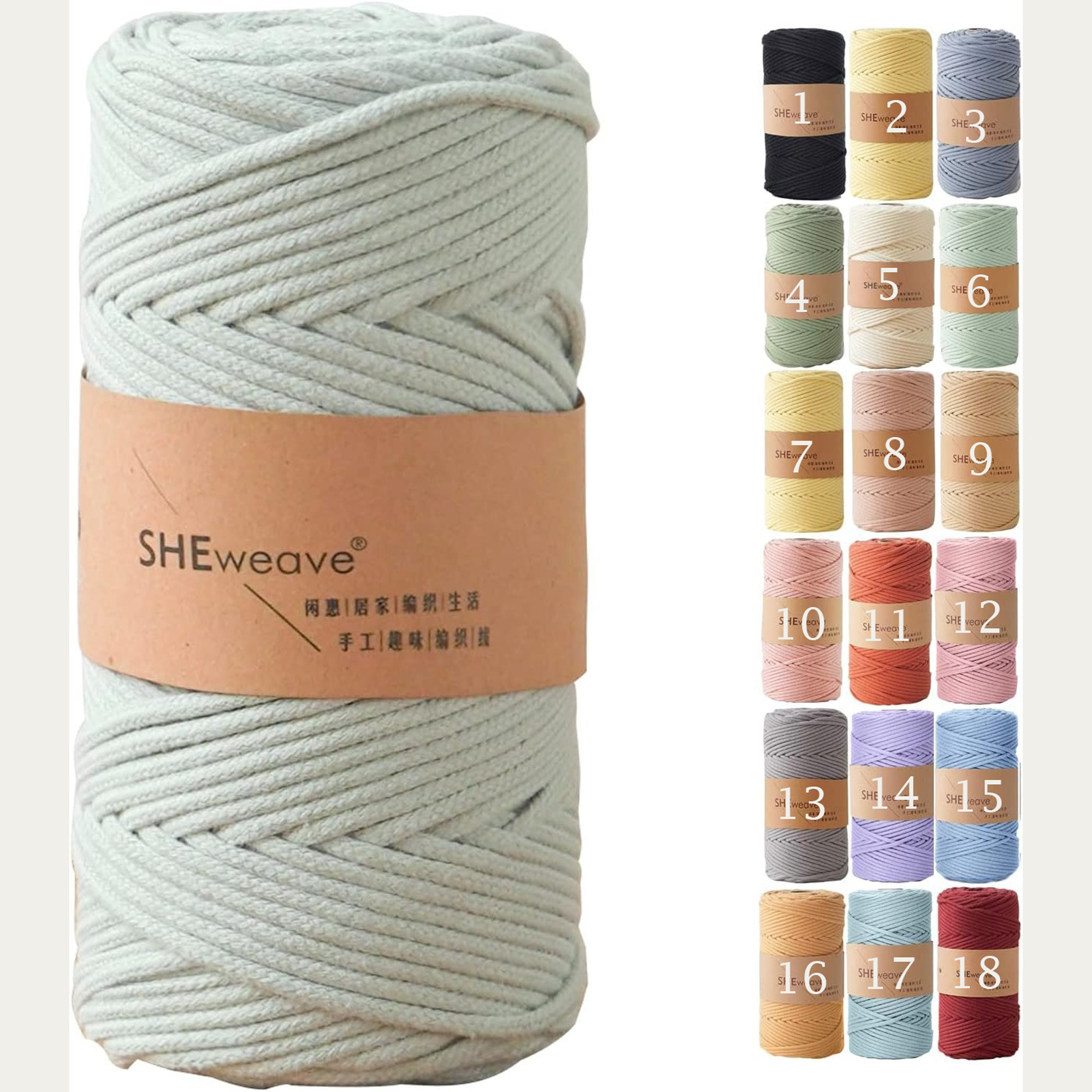 Cuộn dây macrame 100m She Weave làm túi xách, phụ kiện, đồ trang trí