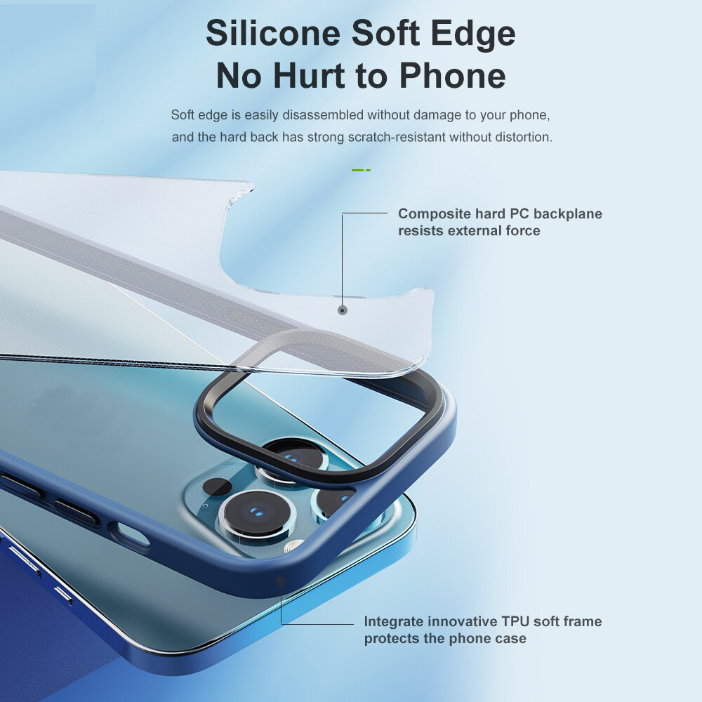 Ốp lưng chống sốc viền cao su cho iPhone 13 Pro Max (6.7 inch) thiết kế mặt lưng trong suốt Hiệu Rock hybrid Protective Case (độ đàn hồi cao, bảo vệ toàn diện, tản nhiệt tốt) - hàng nhập khẩu