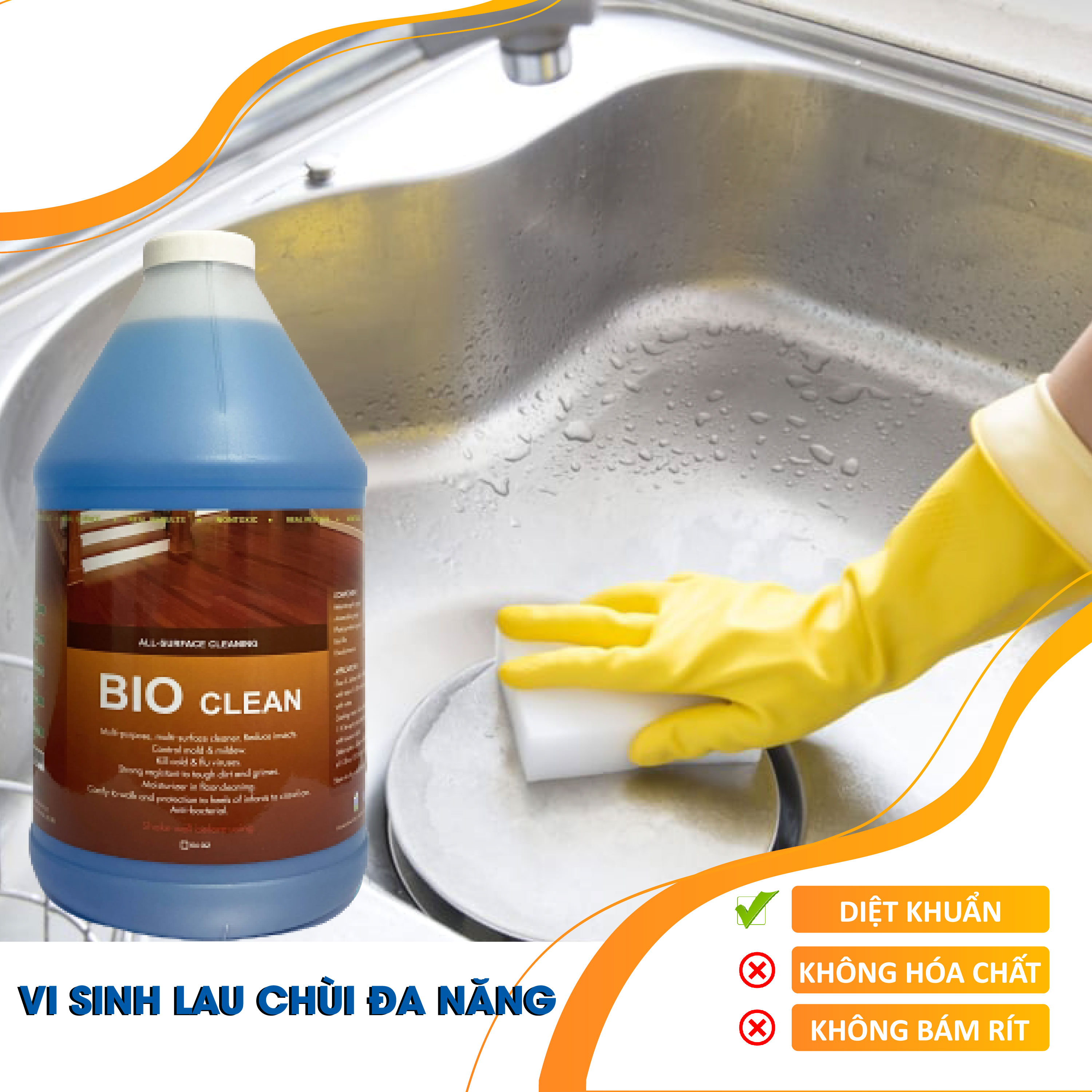 Nước Lau Sàn, Khử Mùi Sinh Học Hữu Cơ BIO CLEAN (Chai 2 lít)