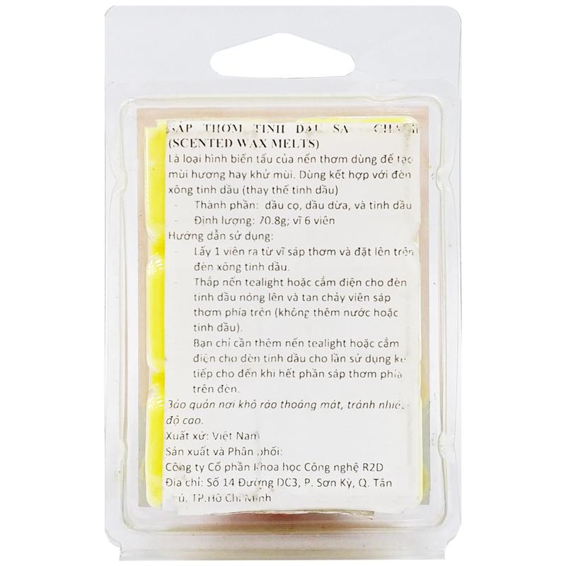 Hộp 6 Sáp Thơm Tinh Dầu Wax Melts Hương Sả Chanh R2D