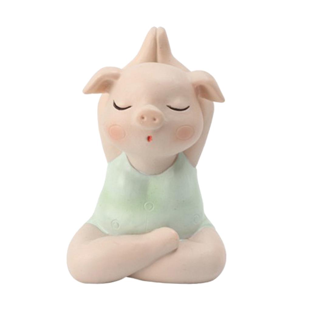 Resin Creative Cartoon Yoga  Decor  Statue for Micro Fairy Garden Decoration Ornaments