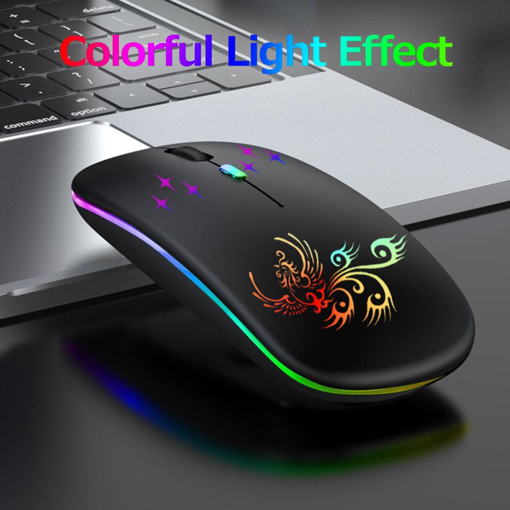 W128 Wireless Optical Mouse 2.4G+BT3.0+BT5.2 3-mode Ergonomic Mouse Built-in 500mAh Rechargeable Battery for PC Laptop