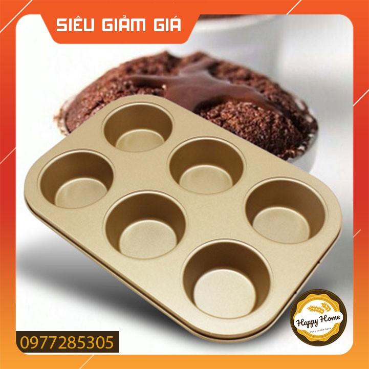 Khuôn / Khay nướng bánh cupcake muffin chống dính 6 ô CHẤT LƯỢNG CAO