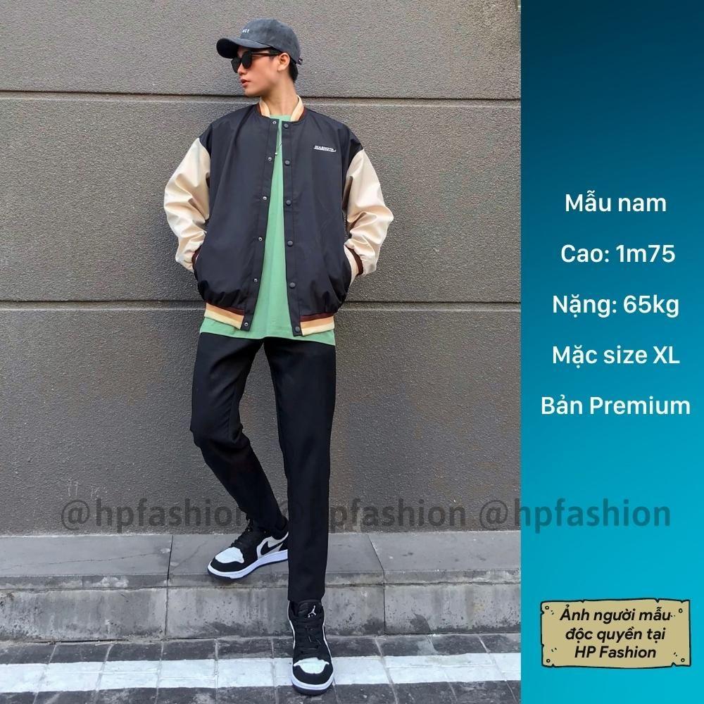 Áo khoác bomber jacket form rộng - vải dù cao cấp ️Áo bomber Varsity dáng Unisex nam nữ D05