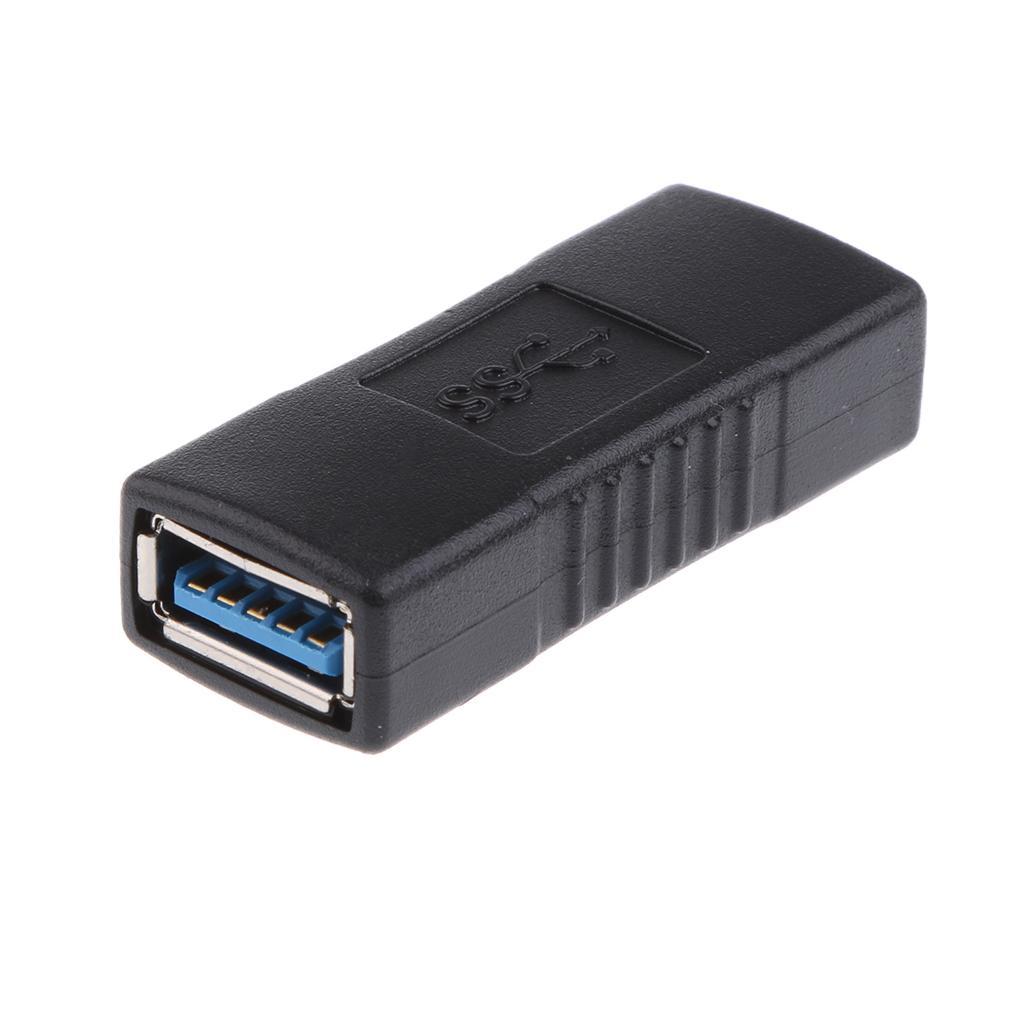 Type A Female-Female USB3.0 Adapter Coupler Gender Changer Connector Black