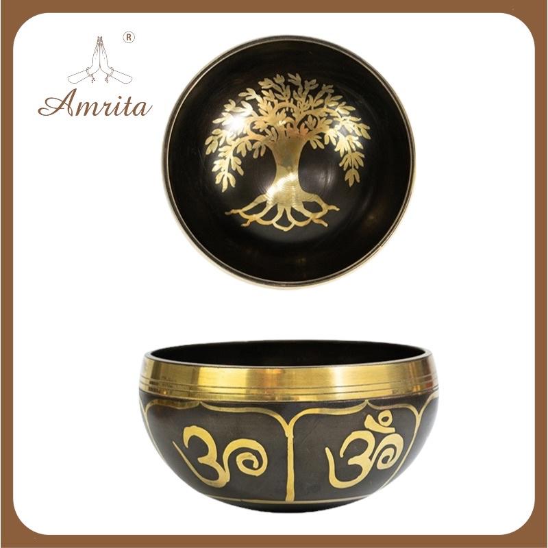 Chuông xoay Tây Tạng hoạ tiết cây trường sinh trường thọ Chuông xoay Tây Tạng - Singing Bowl - Chuông bát xoay