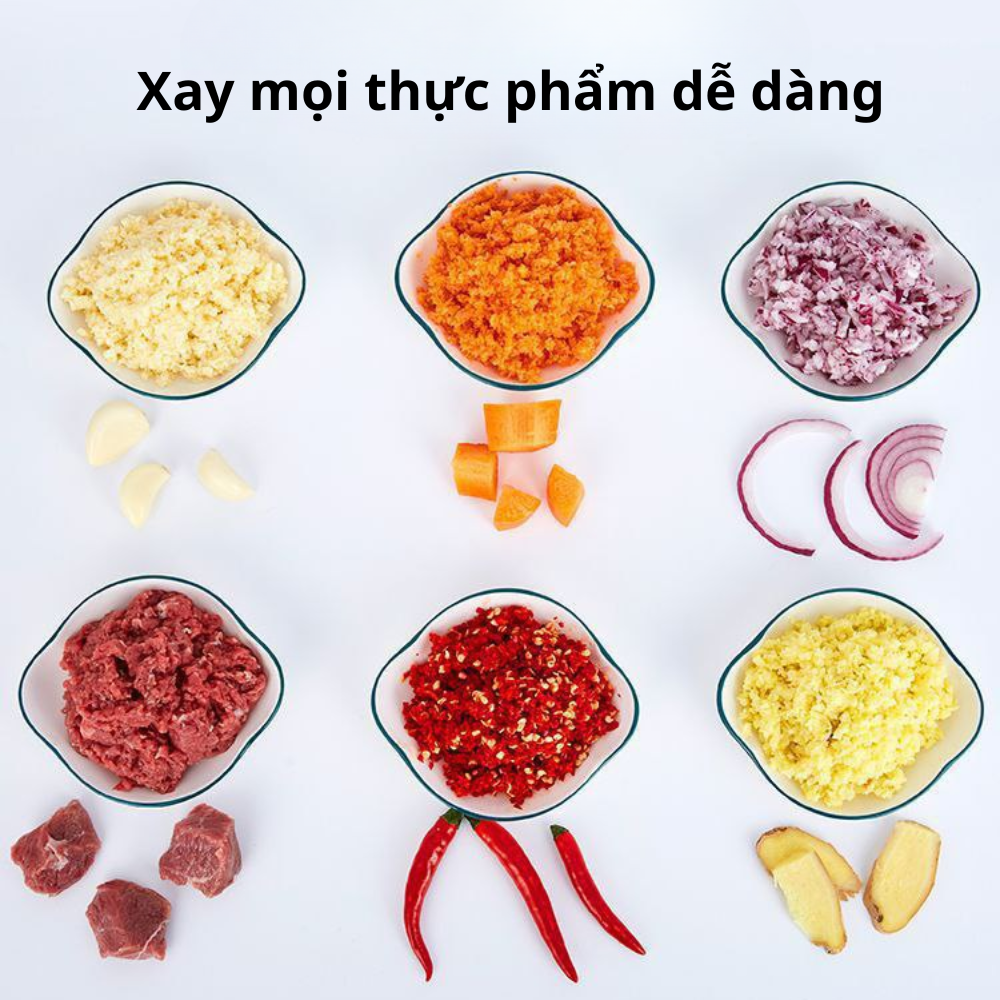 Máy xay thịt cối INOX304 Lumabella LB-56002 dung tích lớn 3L, công suất cao 800W, 4 lưỡi đa năng xay nhuyễn thịt cá nhanh chóng - DELIYA - HÀNG CHÍNH HÃNG