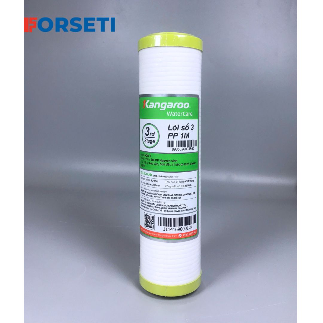 Combo bộ lọc thô Kangaroo lõi 123 dùng cho máy lọc nước Kangaroo - Hàng chính hãng