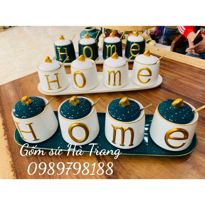 Bộ hũ  gia vị gốm sứ hàng nhập