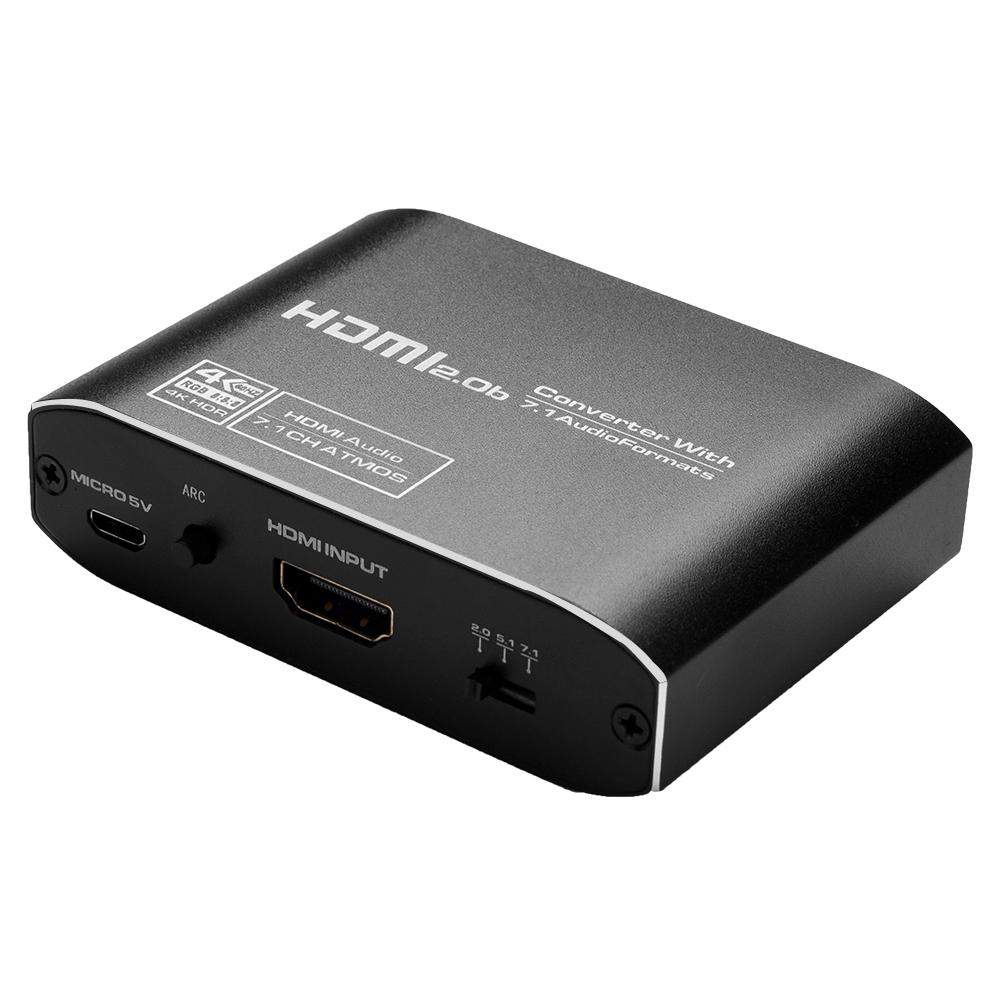 HD2.0 4K@60Hz Audio Extractor Converter 3 Audio Mode Support HD 7.1CH SPDIF 3.5mm Analog Audio Output Wide Compatibility