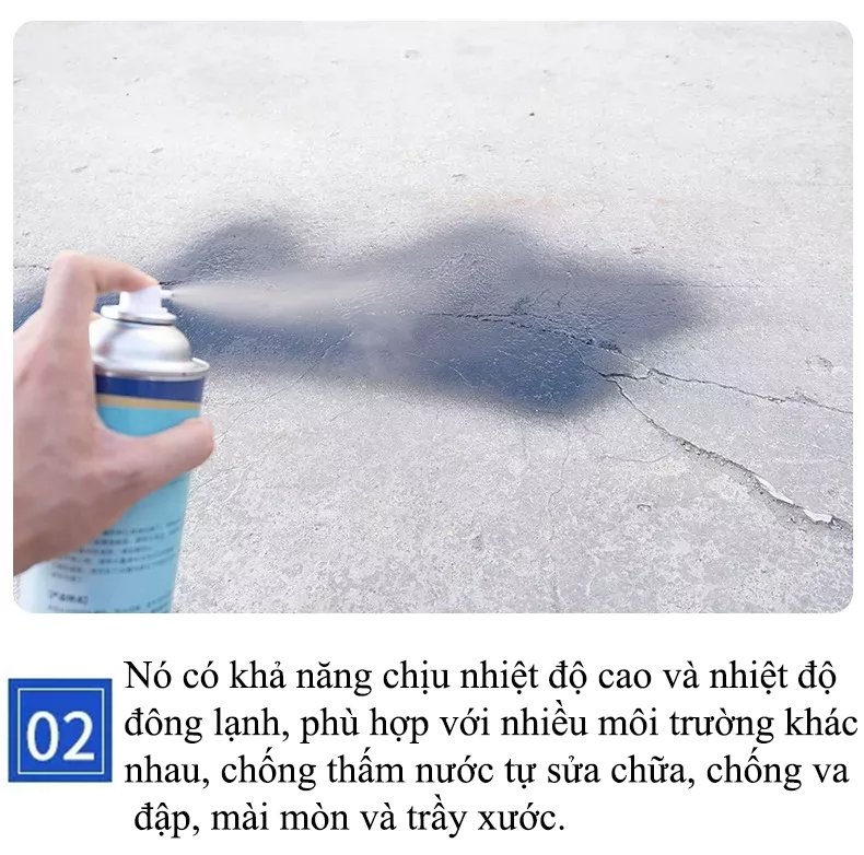 Bình Xịt Nano Chống Thấm Dột, Chai Xịt Chống Dột Mái Tôn, Sơn Chống Thấm Nhật Bản Loại To 750ml, Độ Bền 50 Năm