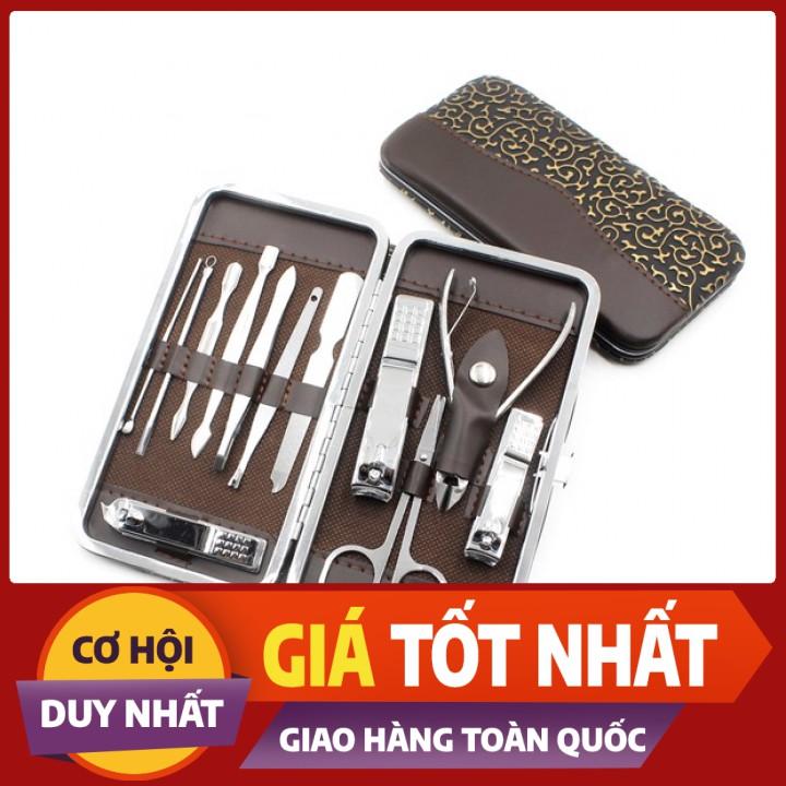  Bộ Cắt Móng Tay 12 Món  Bằng Thép Inox Không Gỉ, Sắc Bén Nhỏ Gọn,Đa Năng