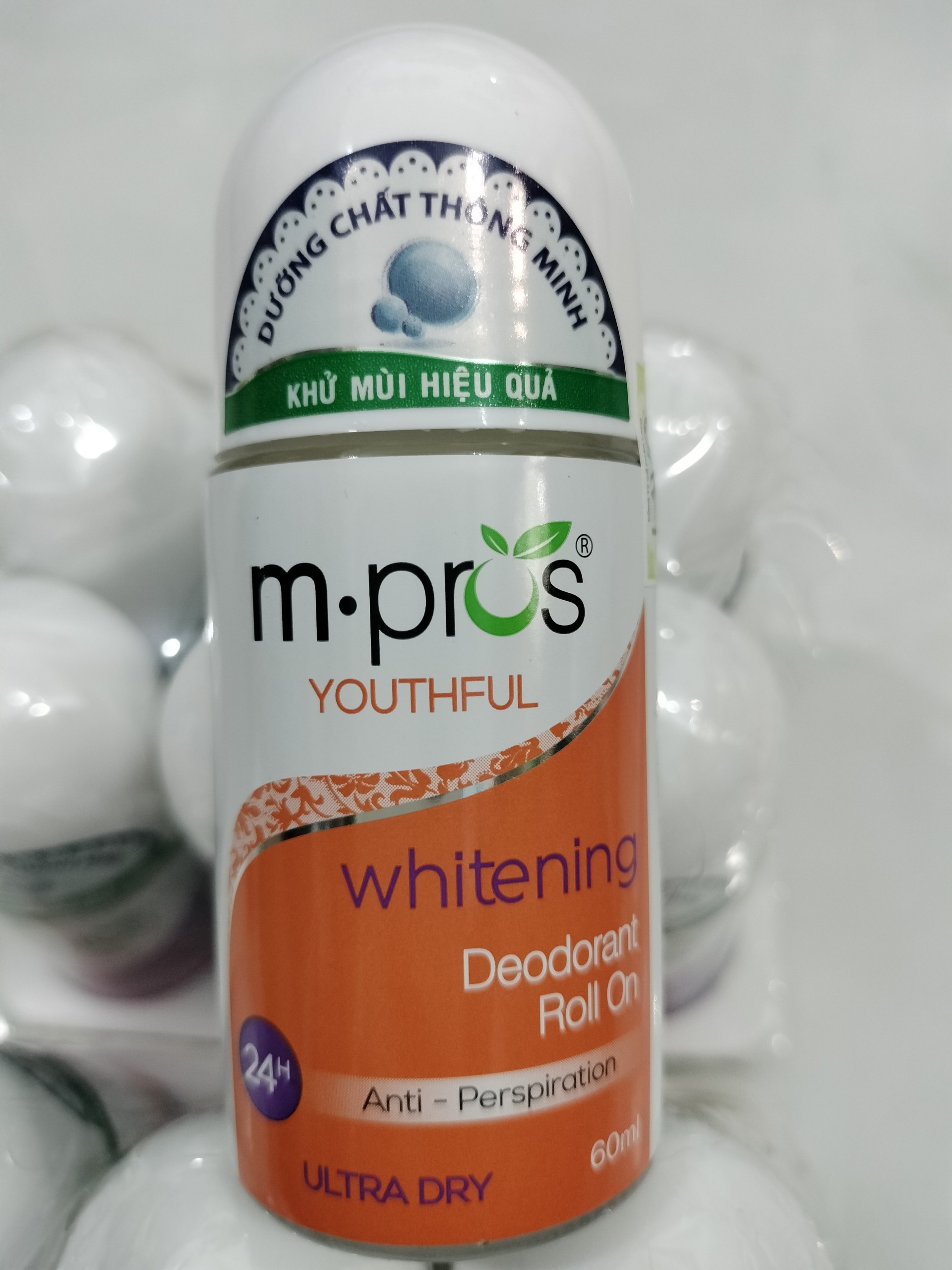 Lăn Khử Mùi M.Pros 60ml - Trắng Mịn - Trẻ Trung - Khử Mùi Hiệu Quả