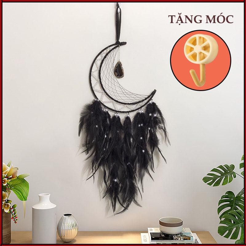 Đồ Treo Trang Trí Dreamcatcher Lông Vũ Lớn Nhiều Màu Loại Có Đèn