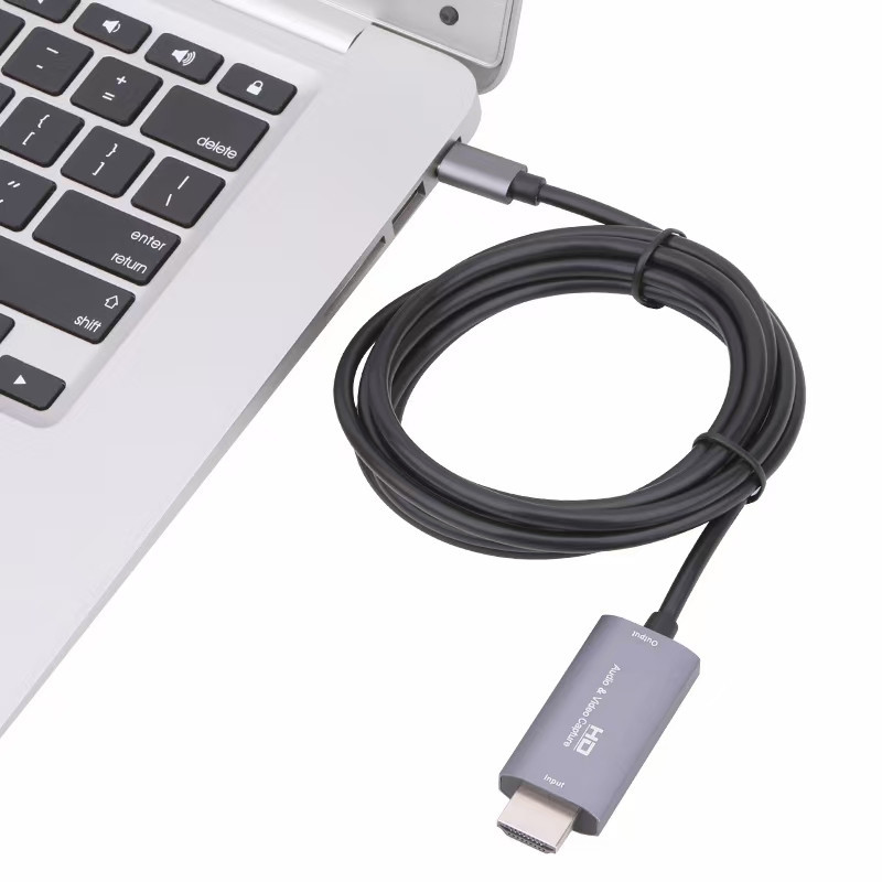Thẻ HD Audio & Video Capture Đầu Vào 4K Đầu Ra Full HD 1080p Loại C Cho Điện Thoại Capture / Máy Tính Game Live Plug And Play, Màu Xám