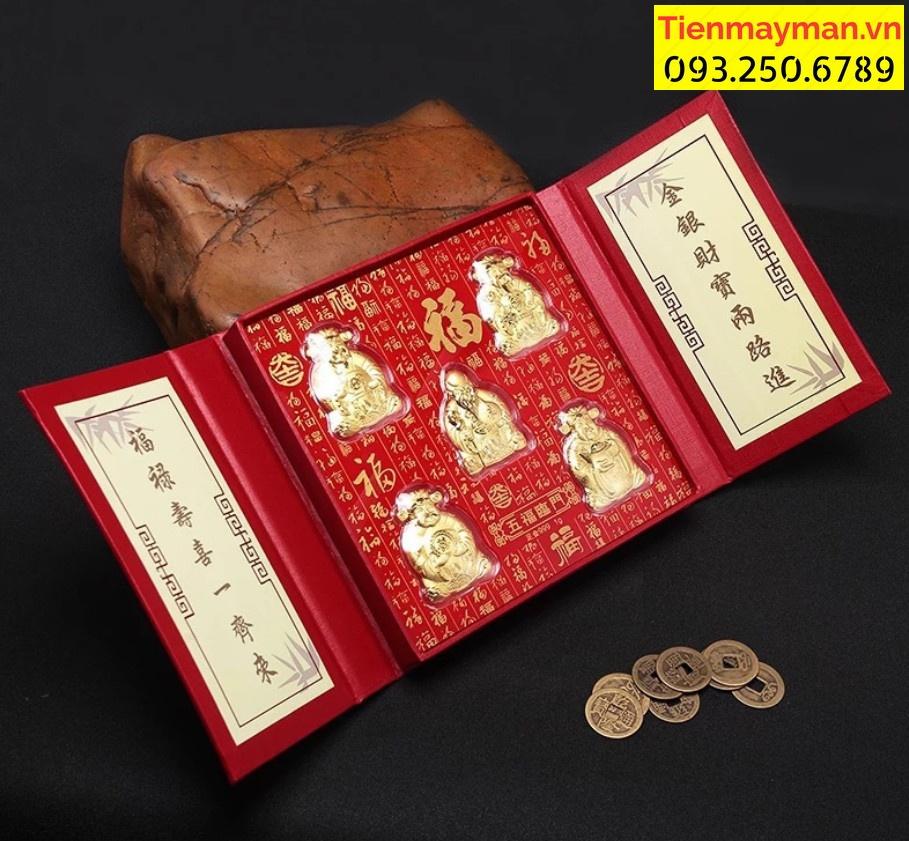 Bộ Ngũ Phúc - PHÚC LỘC THỌ TÀI HỶ Mạ Vàng - NELI - RƯỚC LỘC XUÂN