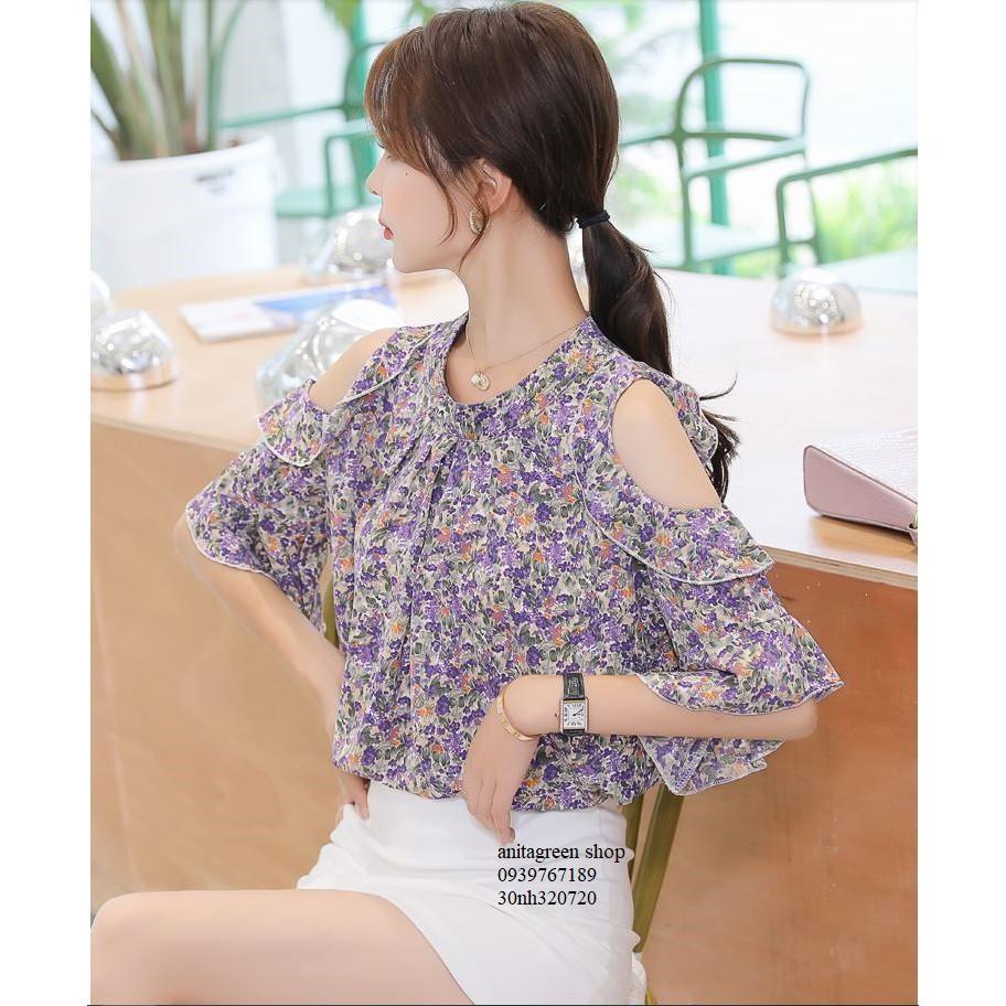 Tk320720-ÁO KIỂU HOA TRỄ VAI