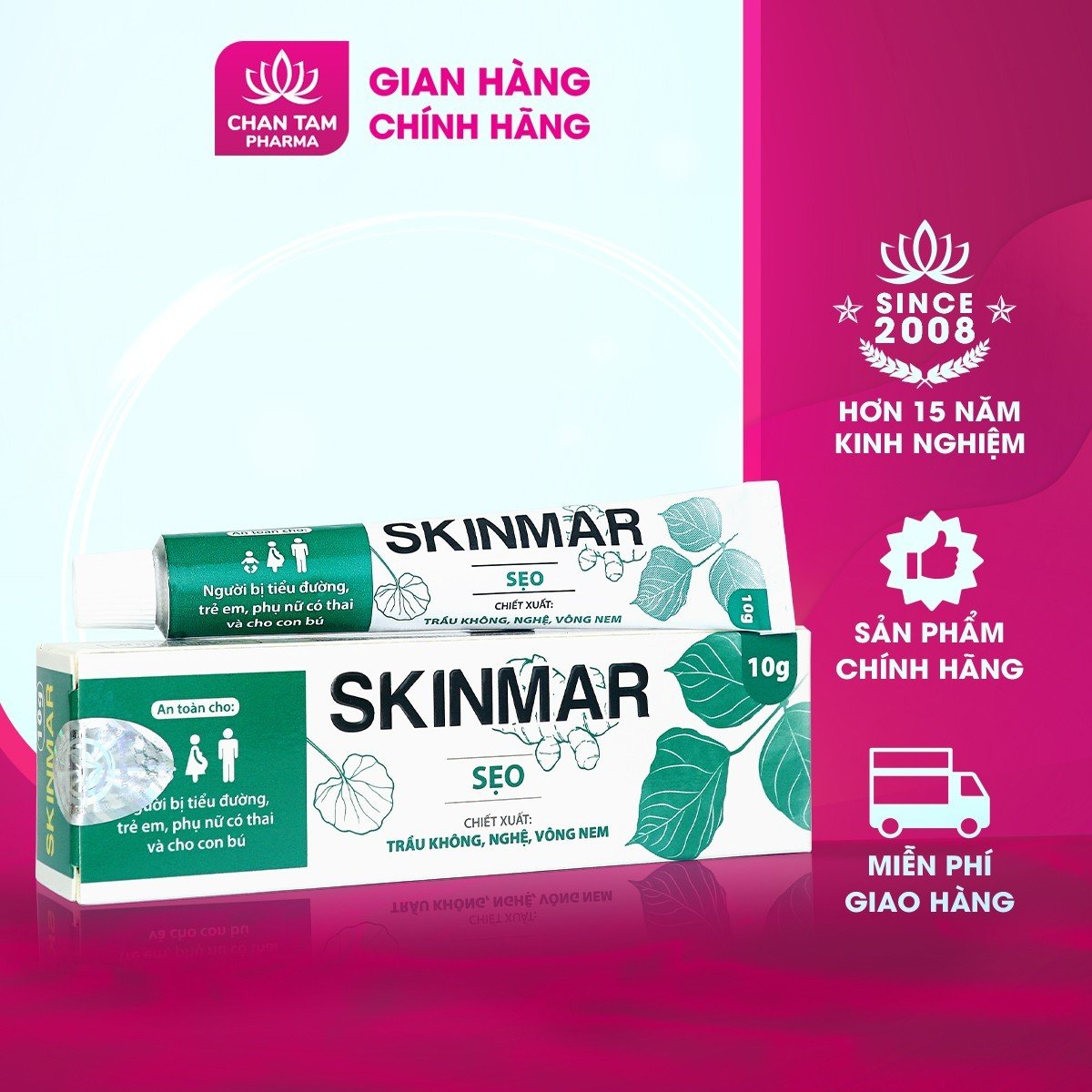 Kem bôi Skinmar sẹo giúp làm mờ sẹo, mờ vết thâm, rạn da - tuýp 10g