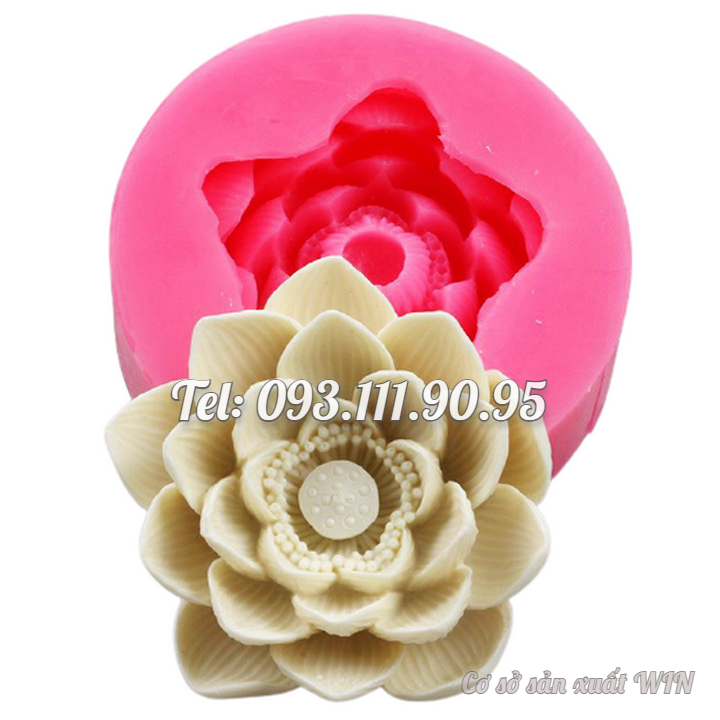 Khuôn silicon làm rau câu hoa sen đại đóa loại 11 cm - Mã số 1725
