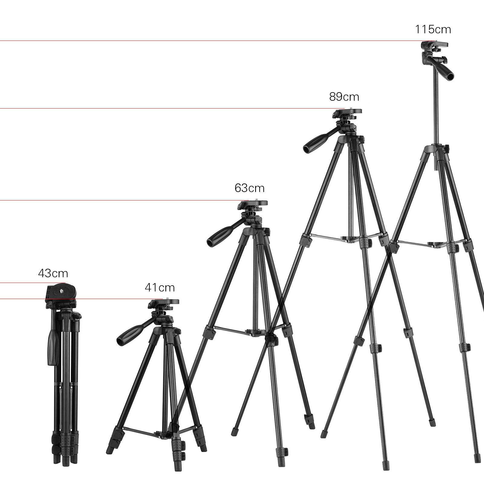Giá đỡ chân máy hợp kim nhôm chiều cao 115cm / 45in có thể điều chỉnh