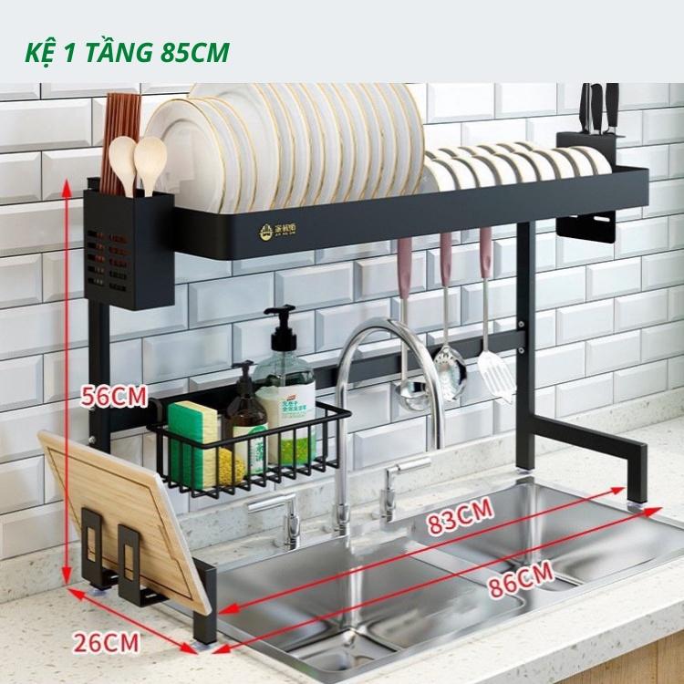 Kệ Để Chén Đĩa Thông Minh Trên Bồn Rửa Bát Sơn Đen Tĩnh Điện Cao Cấp_Nutosan