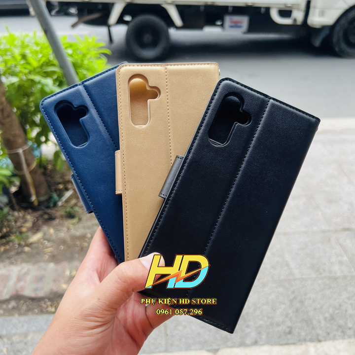 Bao Da Dạng ví Dành cho Samsung Galaxy A34 5G Chính Hãng Hanman Có quai gài, Ngăn cài thẻ, Ngăn ví đựng tiện tiện lợi - Hàng chính Hãng