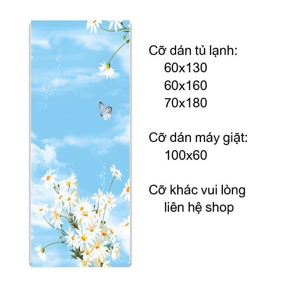 Tranh dán tủ lạnh, máy giặt decal 3D cao cấp - hoa bướm